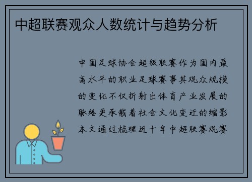 中超联赛观众人数统计与趋势分析